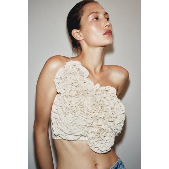 ZARA FLOWER CROP TOP - Picture 3 of 8